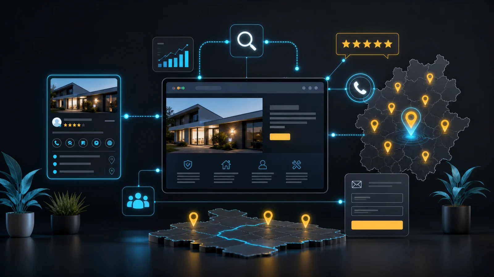 Website, Google Business Profil, lokale Sichtbarkeit und Bewertungen als verbundenes System.